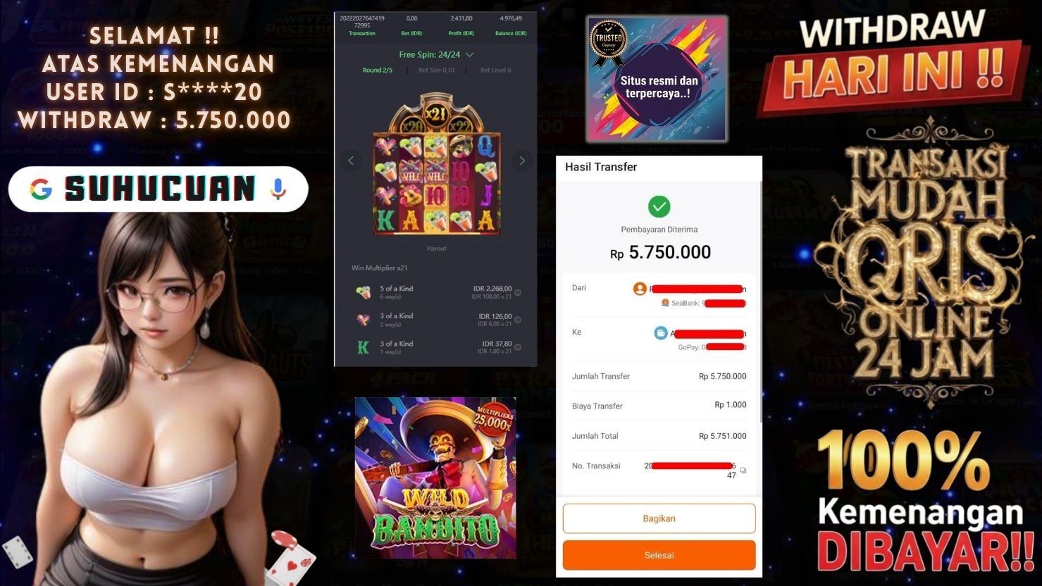 SUHUCUAN JACKPOT SLOT WILD BANDITO